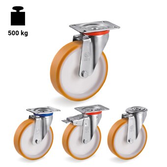 TR-66-NL-M-Ruote con supporti per carichi leggeri e supporti per carichi medi